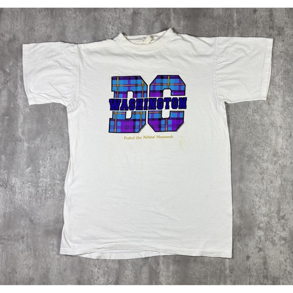 Vintage Washington DC T Shirt White Single Stitch Adult XL 90s Heavyweight